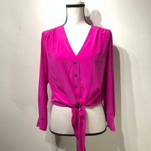 Amanda Uprichard Fuchsia Silk Blouse $MSRP $229
